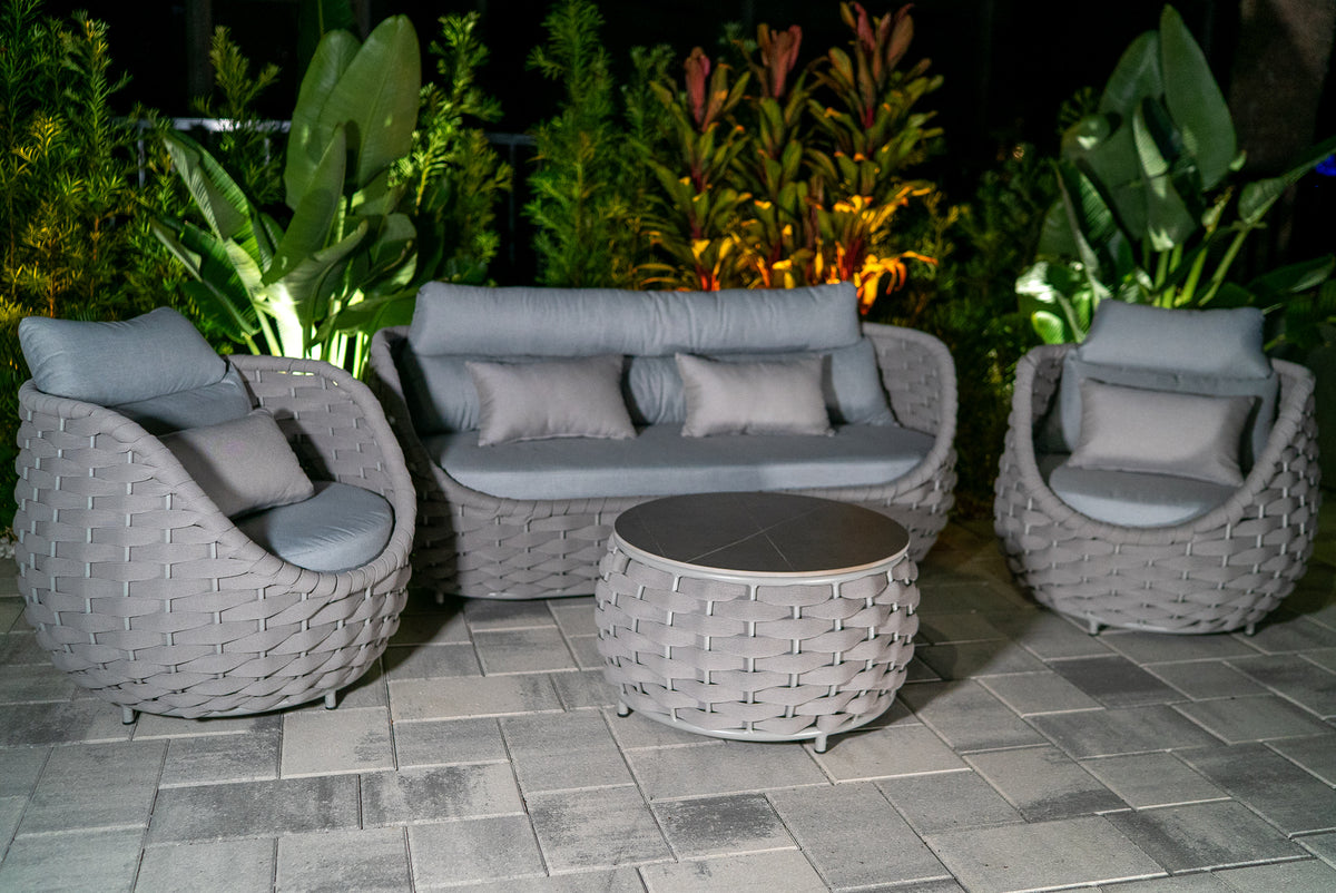 Ibiza 4-Piece Luxury Braided Outdoor Conversation Set