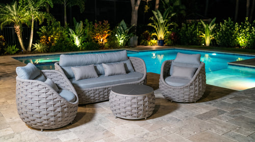 Ibiza 4-Piece Luxury Braided Outdoor Conversation Set
